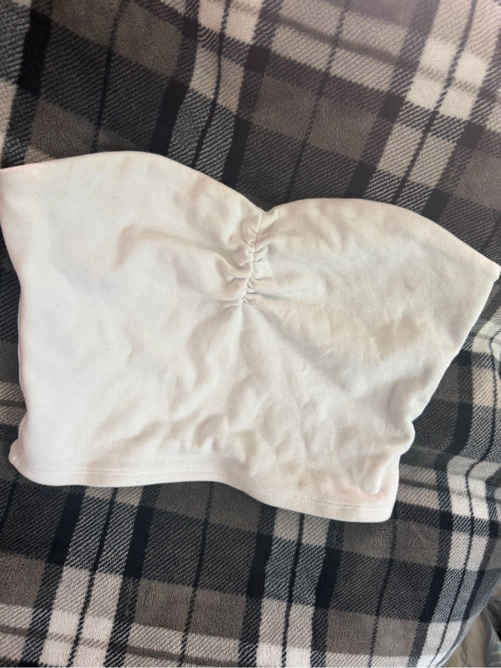 Garage Cream white tube topStrapless Top